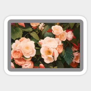 Green Pinkish Flowers Sticker